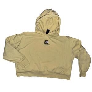 The North Face Yellow Long Sleeve PulloverWomens HoodieXL Adventure Pocket Logo